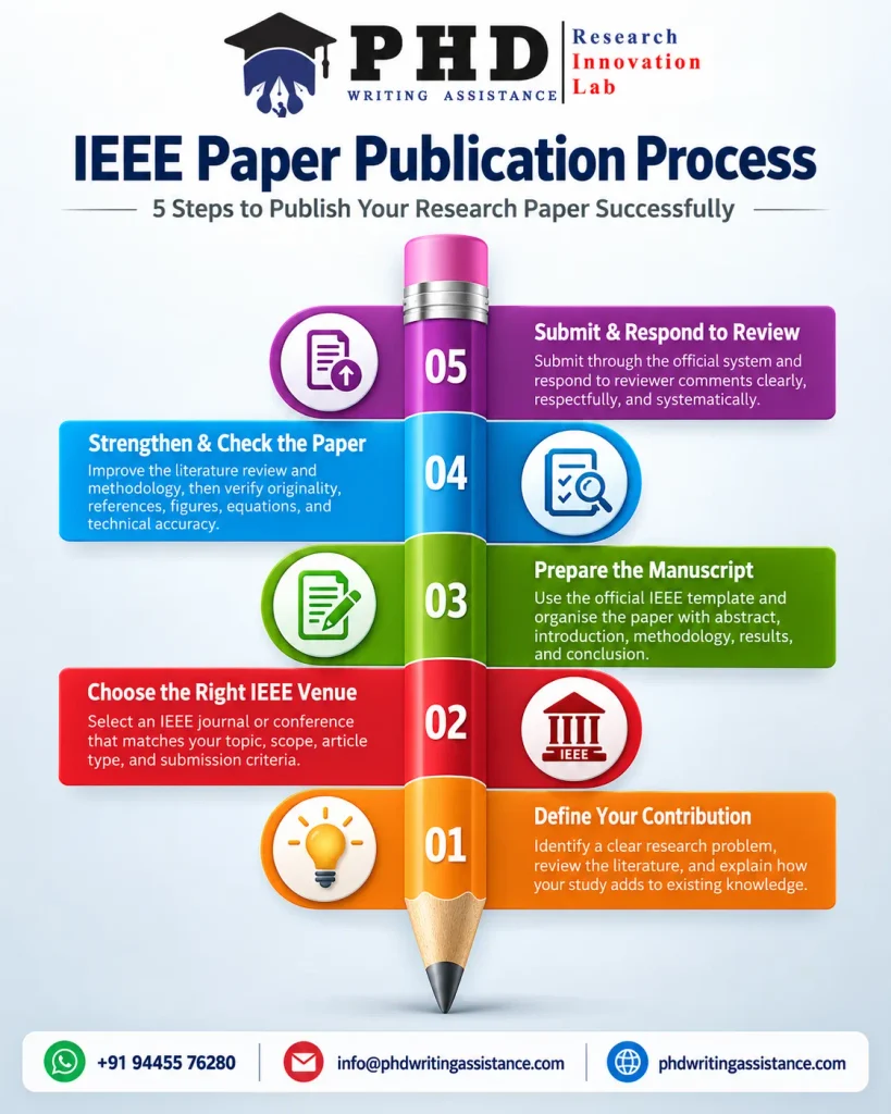 Steps for IEEE paper publication from manuscript preparation to peer review